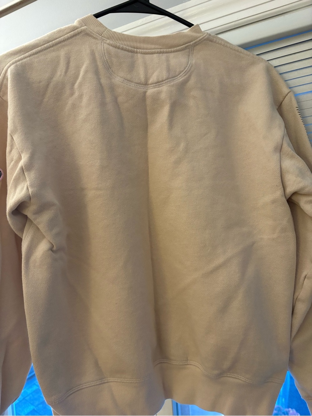 PINK Victoria's Secret Cream Crewneck Sweatshirt with Small Logo - Picture 4 of 6